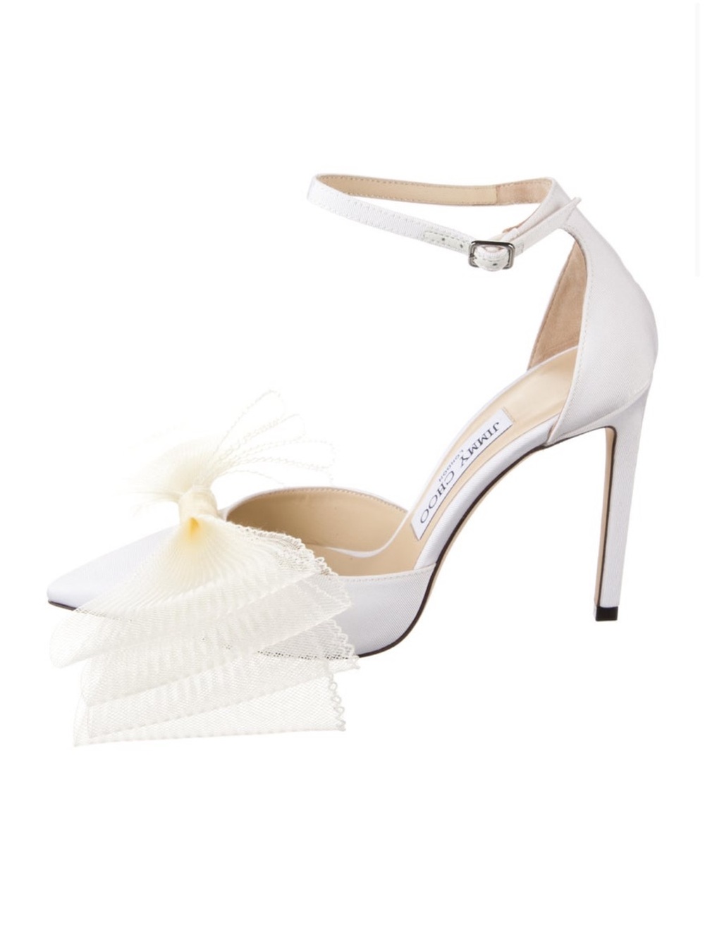 Jimmy Choo White/Ivory D’orsay Pumps with Bows